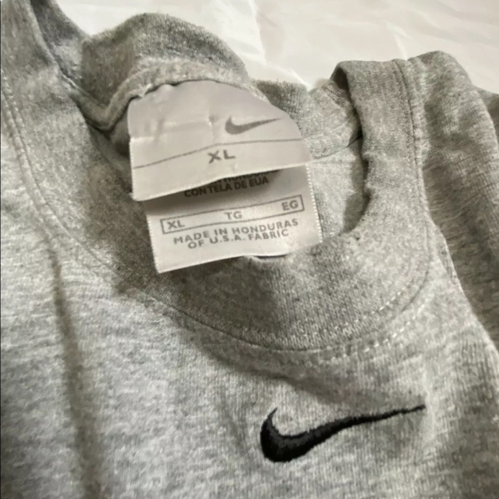 Vintage 1990s Nike Center Check Middle Swoosh Tank Top T-Shirt Grey XL White Tag - Picture 5 of 5
